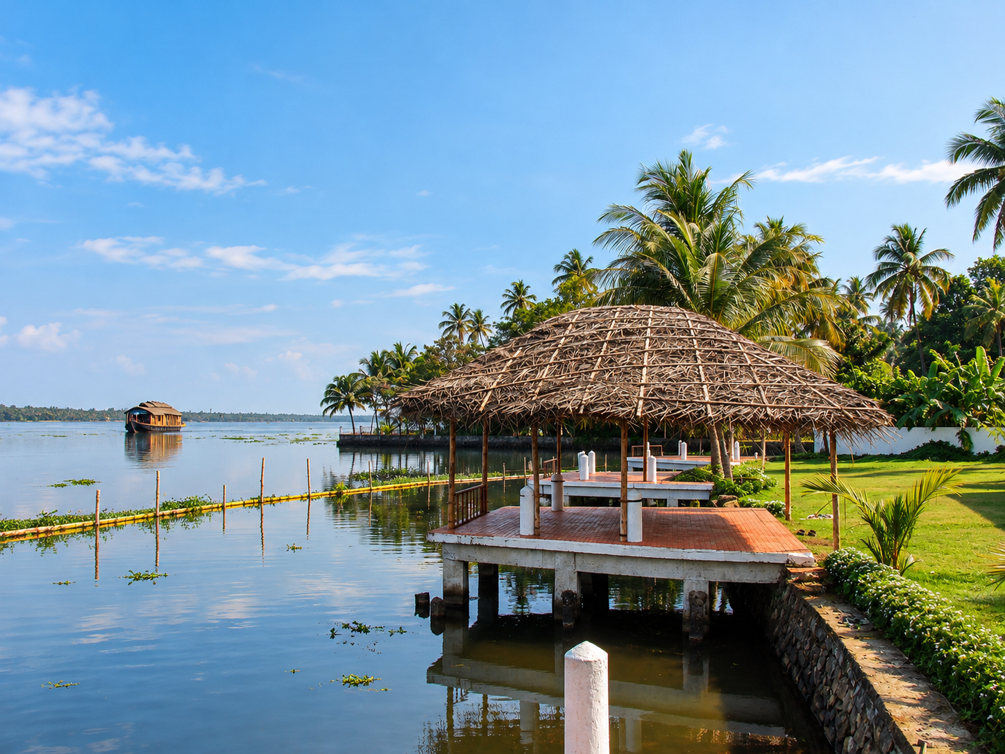 ashatheeram Puthanangadi backwater pavilion overlooking Vembanad waters